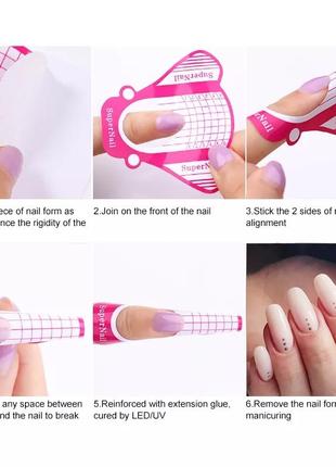 Наклейки формы типсы для маникюра ногтей уф гелем акрилом гель-лак французский дизайн ногтевая пластина розовые красивые5 фото