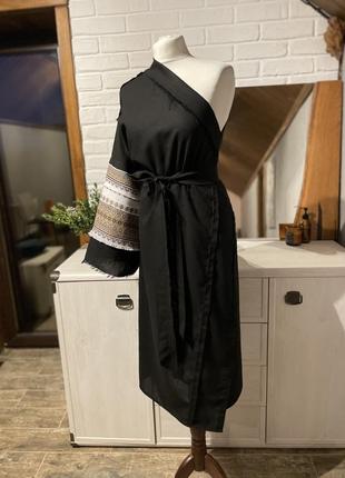 Сукня «на запах» , на одне плече / handmade one size s - l5 фото