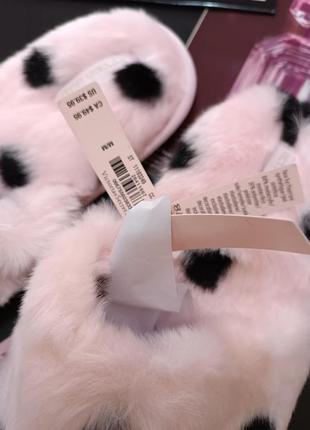 Ідея подарунка плюшеві домашні тапочки капці 36 37 victoria's secret виктория сикрет вікторія сікрет оригінал3 фото
