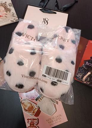 Ідея подарунка плюшеві домашні тапочки капці 36 37 victoria's secret виктория сикрет вікторія сікрет оригінал5 фото