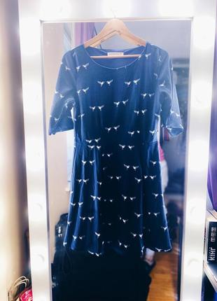 Синее платье с ластовицами от sugarhill boutique3 фото
