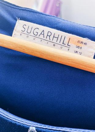 Синее платье с ластовицами от sugarhill boutique5 фото