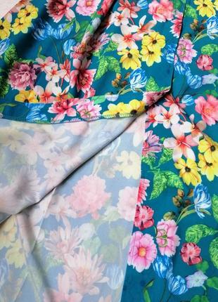 Довга сукня квітковий принт з легкої струминної тканини4 фото