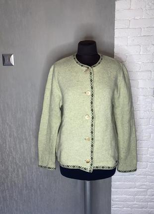 Австрийский шерстяной кардиган винтажный свитер большого размера батал шерсть винтаж scheiber austria 56р