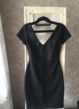 Платье zara со вставками из кожзама3 фото