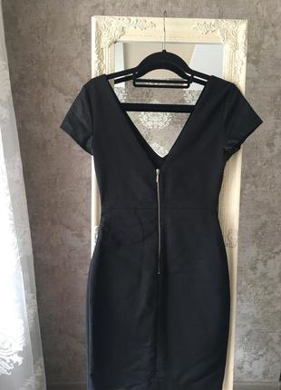 Платье zara со вставками из кожзама4 фото