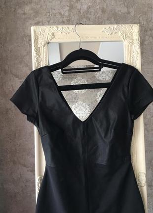 Платье zara со вставками из кожзама2 фото