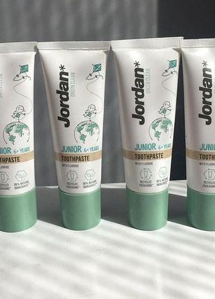 Зубна паста jordan green clean junior 6-12 років, виробництво — норвегія