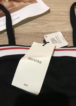 Стильный топ майка кроп топ в рубчик bershka р.xs новый2 фото