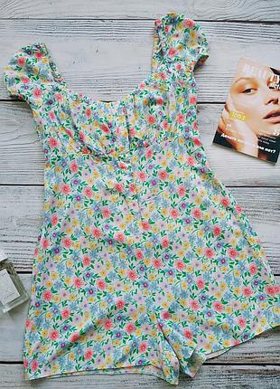 Комбінезон ромпер з віскози в квітковий принт