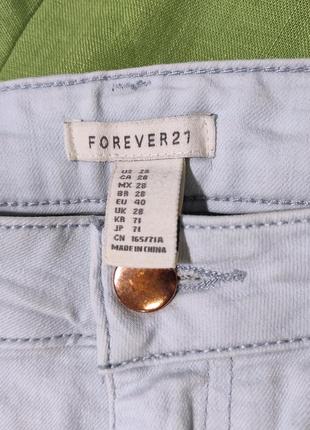 Блакитні вкорочені джинси скінни облягаючі джегінси forever 21 р.28 (м)3 фото