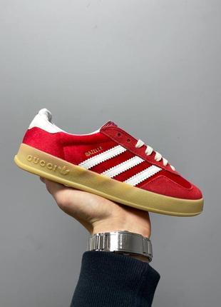 Кросівки adidas x gucci gazelle red2 фото