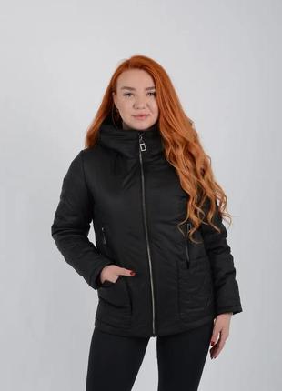 Демисезонная женская куртка черного цвета