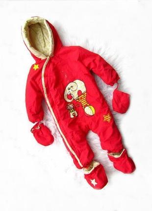 Демісезонний комбінезон ромпер з капюшоном рукавичками та пінетками orchestra