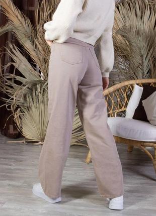 Женские стильные широкие брюки-палаццо бежевые весна осень "grape"3 фото