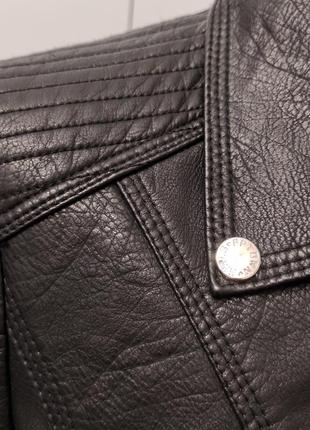Косуха женская куртка черная повседневная кожаная (pvc) р.44\s\36 туреченица4 фото