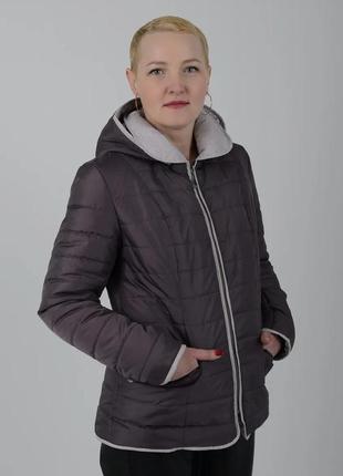 Женская классическая стеганая куртка с капюшоном весна-осень2 фото