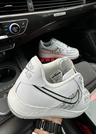 Мужские кроссовки nike air force 1 x dior white grey3 фото