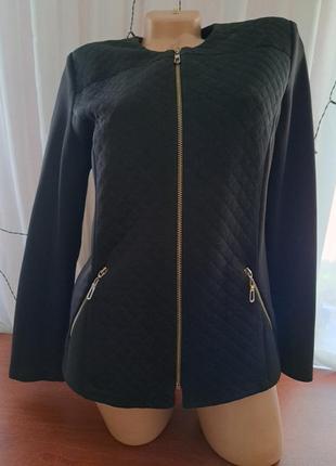 Пиджак 🔥 50 48 46 р черный жакет кофта кардиган размеры черный цвет р карманы на молнии2 фото