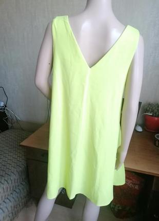Салатовое неоновое лимонное платье клеш atmosphere (к101)5 фото