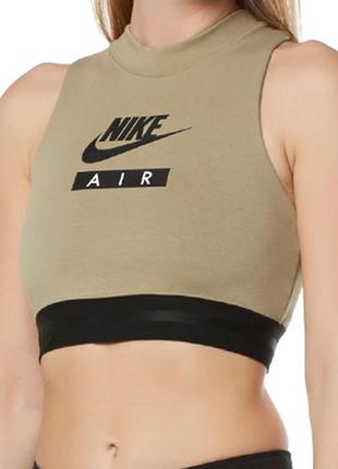 Топ nike womens air crop top - olive