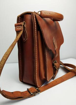 Винтажная кожаная сумка-планшет2 фото