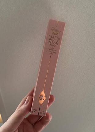 Кремові матові рум'яна charlotte tilbury pillow talk matte beauty blush wands  відтінок pink pop, 12 мл5 фото