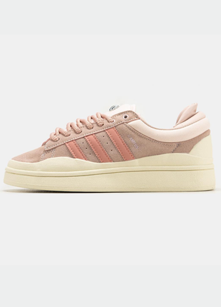 Жіночі замшеві кросівки adidas campus x bad banny pink