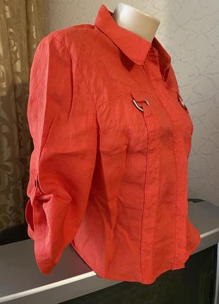 Стильная льняная блузка, 100% лён, 12-й р.