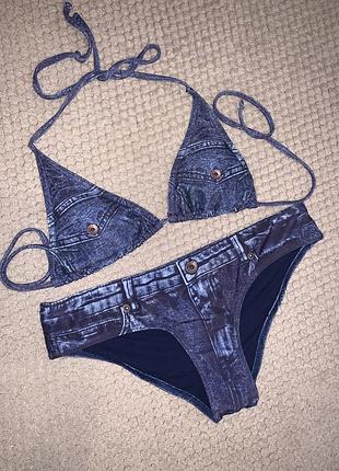 Guess купальник роздільний бікіні джинсовий