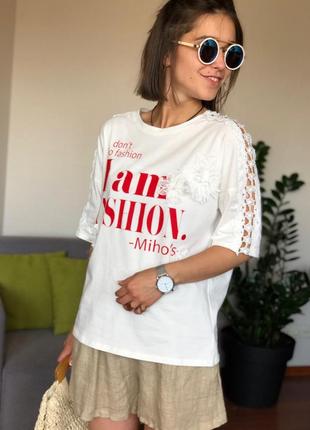 Женская футболка miho s 🇮🇹 размер универсальный3 фото