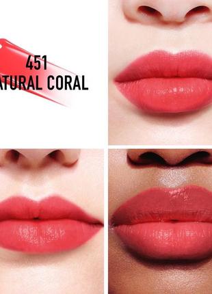 Тінт для губ dior addict lip tint відтінок 451 natural coral