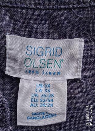 (662) 100% лен, чудесная льняная рубашка  sigrid olsen (сша) размер  евро 52/548 фото