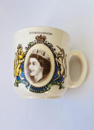 Раритет англия кружка 1953 года с коронации елизаветы 2