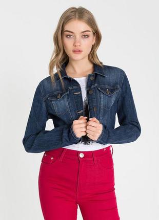 Новая женская джинсовая укороченная куртку пиджак жакет