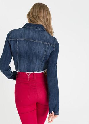 Новая женская джинсовая укороченная куртку пиджак жакет5 фото