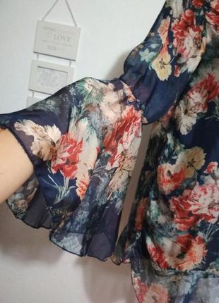 Фирменная цветочная роскошная шелковая блуза, супер качество!!!5 фото