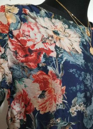 Фирменная цветочная роскошная шелковая блуза, супер качество!!!8 фото