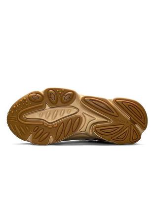 Бежевые кожаные кроссовки adidas ozweego beige (адидас озвиго 42-45)9 фото
