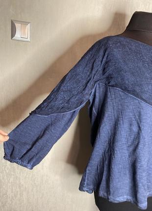 Трикотажная блуза с отделкой блузка с оборкой очень большого размера батал simply be, xxxl2 фото