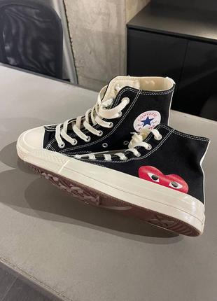 Кеди converse x comme des garcons play high top sneakers black3 фото