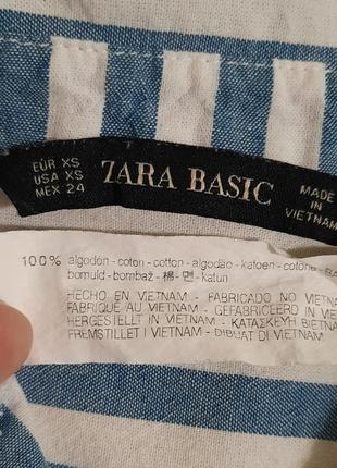 Рубашка zara basic вьетнам оверсайз хлопок в полоску xs s m l6 фото