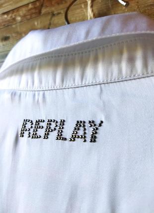 Replay. оригинал. красивая стильная модная рубашка. белоснежная.9 фото