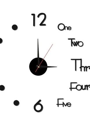 Годинник на стіну 3д, чорного кольору, оригінальний годинник для декору будинку або квартири, до 40 см, годинник зроби сам1 фото