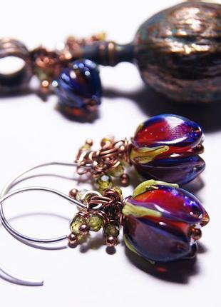 Комплект украшений медный "бургундия"